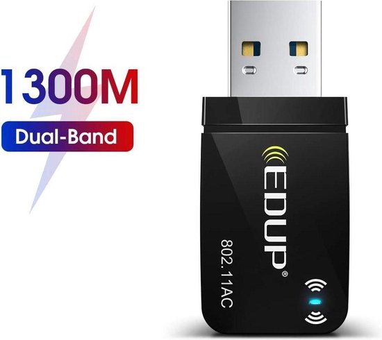 1300Mbps Wifi Adapter - USB 3.0 Hoge Snelheid - 2.4Ghz & 5Ghz | bol.com