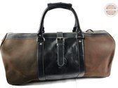 Hudson bay - lederen tas - leer tas - Grey-brown-leather-travel-bag. + Heren portemonnee ''high class'' 50 x 25 x 25 - Comby deal!