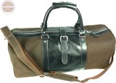 Hudson-bay - lederen tas - leer tas - Grey-brown-leather -bag.  ''high class'' 50 x 25 x 25CM. PROMOTIE