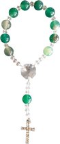 Chapelet (soi-disant décennie) de perles Swarovski (4 mm) et d'agate (variante verte) (8 mm)