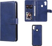 Samsung Galaxy M11 / A11 hoesje, MobyDefend Luxe 2-in-1 Wallet Book Case Met Uitneembare Backcover, Blauw | GSM Hoesje / Telefoonhoesje Geschikt Voor: Samsung Galaxy M11