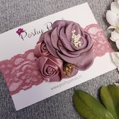 Poshy Petals Elegante Satijnen Haarband Paars voor Meisjes/Baby's