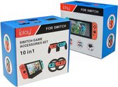 Nintendo Switch 10-in-1 accessoires set pakket bundel - Handgreep - Stuurwiel - Oplaadstandaard