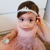 Poshy Petals Strass Kroon Haarband Zilver voor Meisjes/Baby's