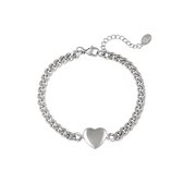 Armband Geketend hart | Zilver