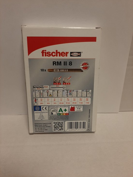 Fischer 539796 chemische anker capsule RM II 8 (10st) | bol.com
