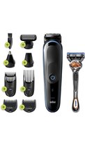 Braun MGK5280 9-in-1 Alles-in-een Trimmer, Baardtrimmer Voor Mannen, Haartrimmer En Bodygroomer, 7 Opzetstukken, Zwart/Blauw