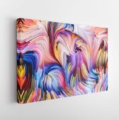 Dynamic Color series. Composition of streams of paint suitable as a backdrop for the projects on forces of nature, art, design and creativity- Modern Art Canvas  - Horizontal - 270