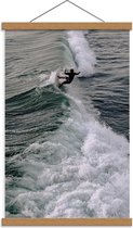 Schoolplaat – Surfer in de Zee - 40x60cm Foto op Textielposter (Wanddecoratie op Schoolplaat)