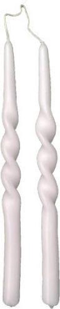 Rustik Lys dinerkaars Twist White set van 2 kaarsen