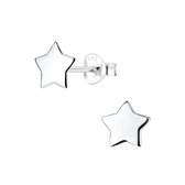 Joy|S - Zilveren ster oorbellen 7 mm egaal