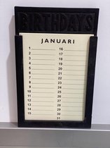 Woodart calendrier d'anniversaire en bois 35 cm noir / marron avec feuilles mobiles calendrier d'anniversaire