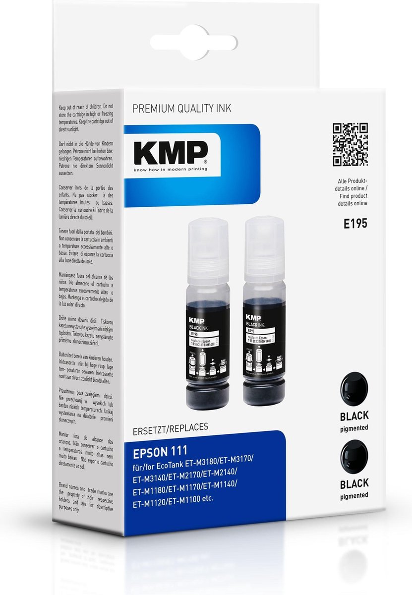 KMP E195 inktcartridge 2 stuk(s) Compatibel Zwart