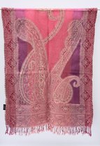 1001musthaves.com Wollen herfst winter dames sjaal zacht roze tinten met lila 70 x 180 cm