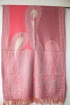 1001musthaves.com Wollen dames sjaal in roze tinten en lila 70 x 200 cm