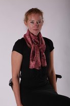 1001musthaves.com Chique zijden dames sjaal hard roze tinten met zwart 30 x 160 cm