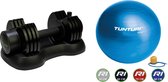 Tunturi - Fitness Set - Verstelbare Dumbbellset 12,5 kg  - Gymball Blauw 90 cm