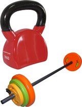 Tunturi - Fitness Set - Halterset 20 kg incl stang - Kettlebell10 kg