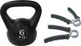 Tunturi - Fitness Set - Knijphalters 2 stuks - Kettlebell 6 kg