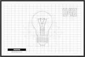 Kuotes Art - Ingelijste Poster Eindhoven - Muurdecoratie - 40 x 60 cm - wit liggend