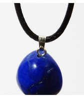 leren ketting met Lapis Lazuli druppelhanger