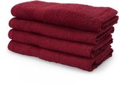Lumaland - Handdoeken - 4 delige handdoekenset - 100% katoen - 50x100cm - Kers