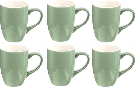 verwijzen Malaise Miniatuur Grote Secret de Gourmet koffie mokken, mint groen, 360 ml, 6 stuks | bol.com