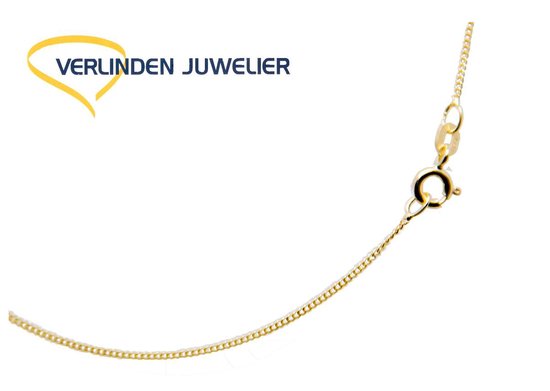 juwelier - Geel goud - ketting - collier - gourmette - 41, 43 en 45 cm lang  - 1.0... | bol.com