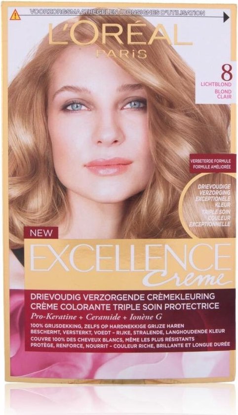Voorvoegsel voordat Durf L'Oréal Paris Excellence Crème 8 - Lichtblond - Haarverf | bol.com