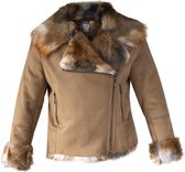 Trendy Faux Fur Coat - Winterjas Dames - Imitatie Bontjas - Bruin - Maat 42