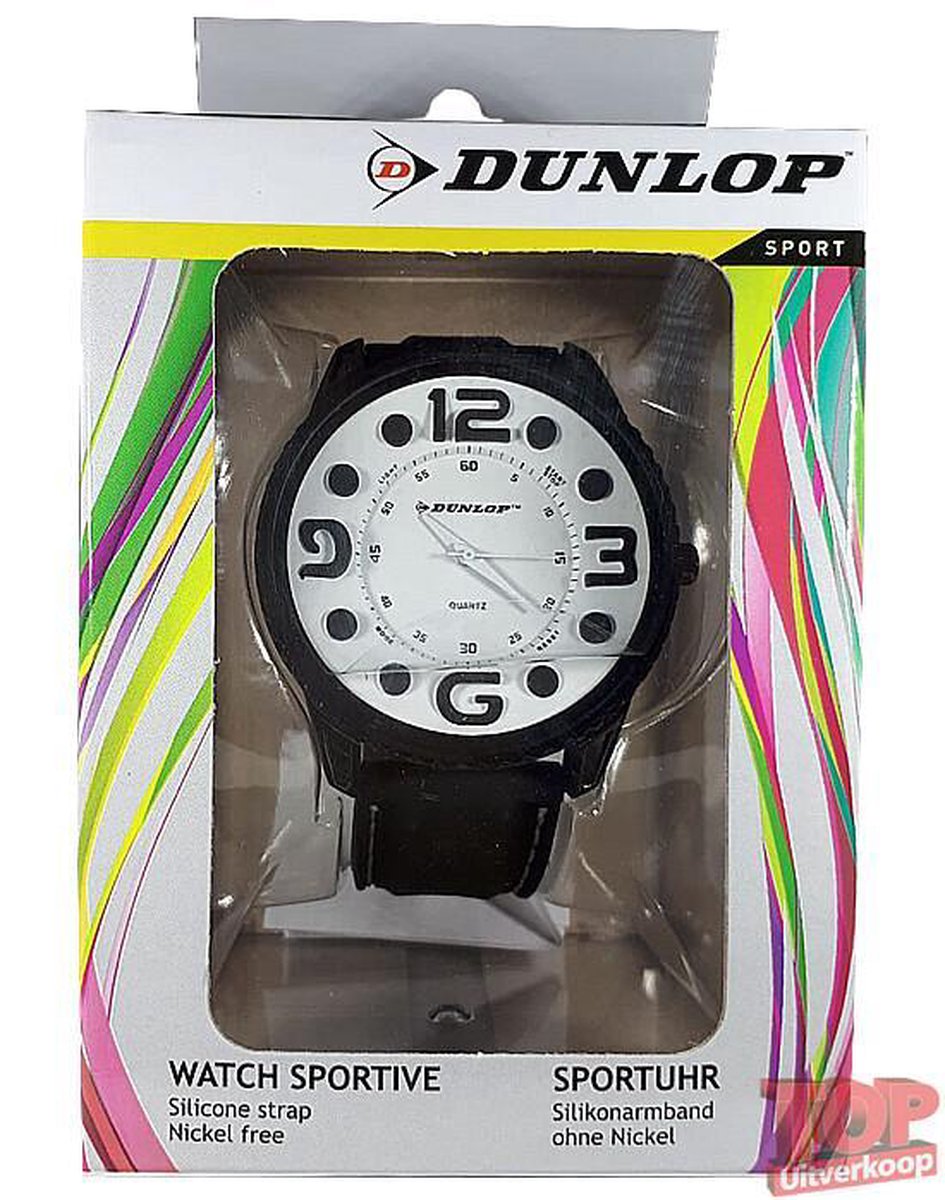 Dunlop Sport Quartz Horloge Tennis (Wit-zwart)