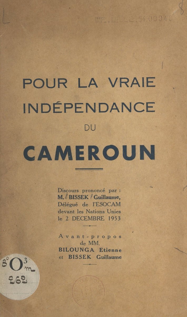 Pour la vraie indépendance du Cameroun - Guillaume Bissek