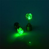 LED oorbellen - Groen - 2 paar - lampjes - knopjes