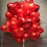 Ballon pakket Rode ballonnen in hartvorm (33 stuks) en 3 folieballonnen in hartvorm