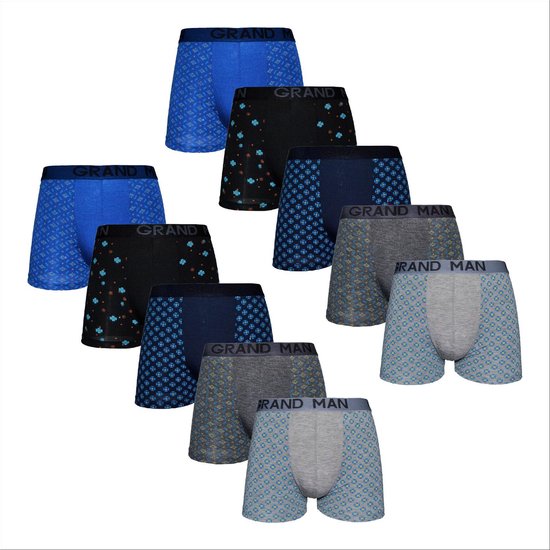 GRAND MAN Katoenen Boxershorts 10-pack - Maat 3XL | bol.com