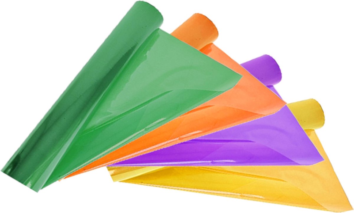 4 rollen - Transparante - folie - assorti kleur - inpakken - kado -70 x  200cm | bol.com
