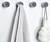 Set van 3 Handdoekhouders Zelfklevend Zilver -  Handdoekhaakjes Badkamer & Keuken - Klem voor Handdoek - Handdoekhouder - Handdoekklem - Zelfklevende Ophanghaak - Voor Theedoek, Vaatdoek en Handdoek - Vochtbestendig