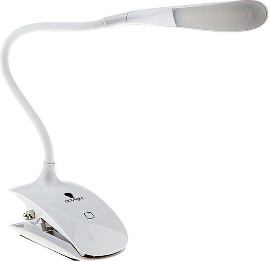Daylight Smart Clip-on lamp - Lampe de lecture avec LED - Lampe de chevet avec pince - Bras flexible - Wit