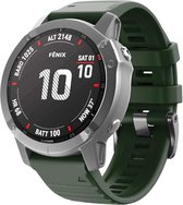 Siliconen Smartwatch bandje - Geschikt voor  Garmin Fenix 5x / 6x siliconen bandje - donkergroen - Horlogeband / Polsband / Armband