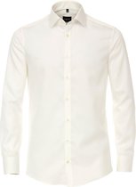 VENTI modern fit overhemd - twill - beige - Strijkvriendelijk - Boordmaat: 37