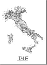 Italie Landkaart Plattegrond poster B2 poster (50x70cm) - DesignClaud