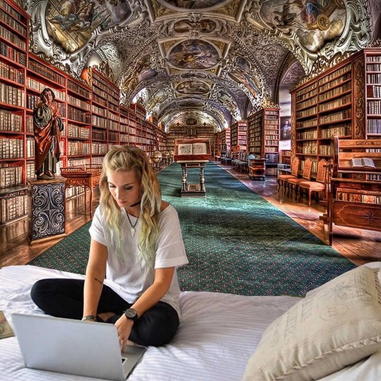 Ulticool - Bibliothèque Boeken Bibliothèque Bibliothèque - Tapisserie - 200x150 cm - Groot tapisserie - Affiche