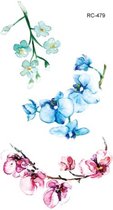 Temporary tattoo | tijdelijke tattoo | fake tattoo | bloemen - flower | 6 x 10.5 cm