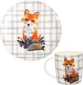 GINGER ontbijtbord en mok - Forest Life Fox