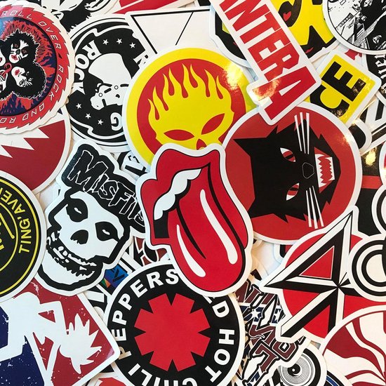 Suitup rock band sticker set - 50 stuks weerbestendige vinyl stickers voor op je laptop, skateboard of gitaar. - Suitup