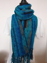 Wintersjaal Sjaal met Franjes Blauw