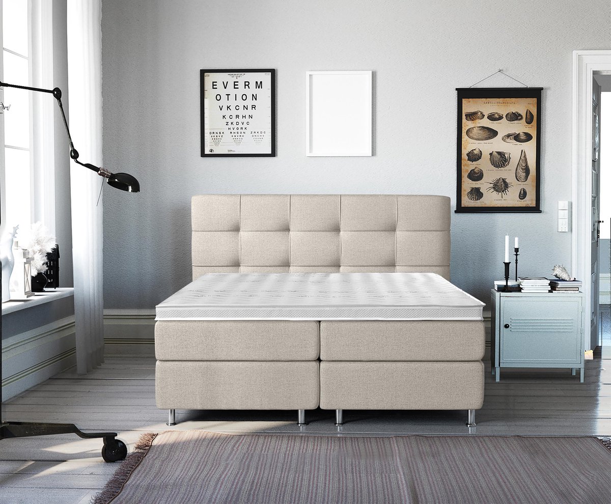 Complete Luxe Boxspring - Lugano - Dreamhouse - 180x200 - Beige - Twee persoons - Bed - Dreamhouse