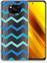 Telefoon Hoesje Xiaomi Poco X3 | Poco X3 Pro Siliconen Back Cover Zigzag Blauw