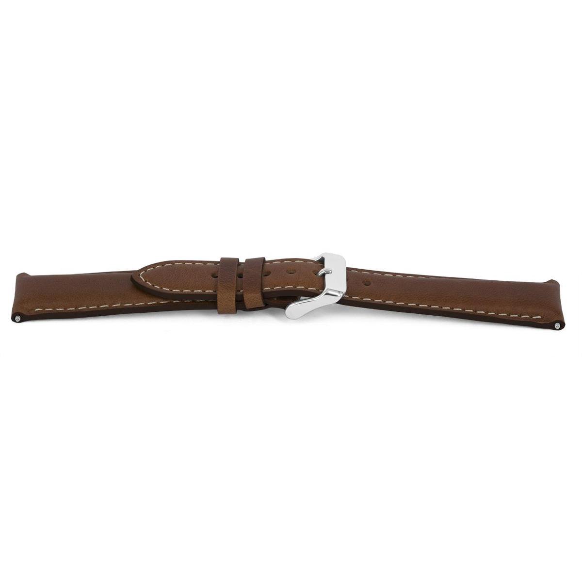 Horlogeband G413 Gevuld Riviera Bruin Leder 20x18 mm