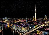 Kras Tekening Groot "Colorful City" Berlin (41x29cm) | Krastekening Stad Duitsland | Krastekeningen pakket | Scratch Art / Painting | Kraskaarten | Krasfolie